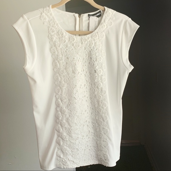 NEW Neiman Marcus White Bridal Lace Top - Picture 1 of 7
